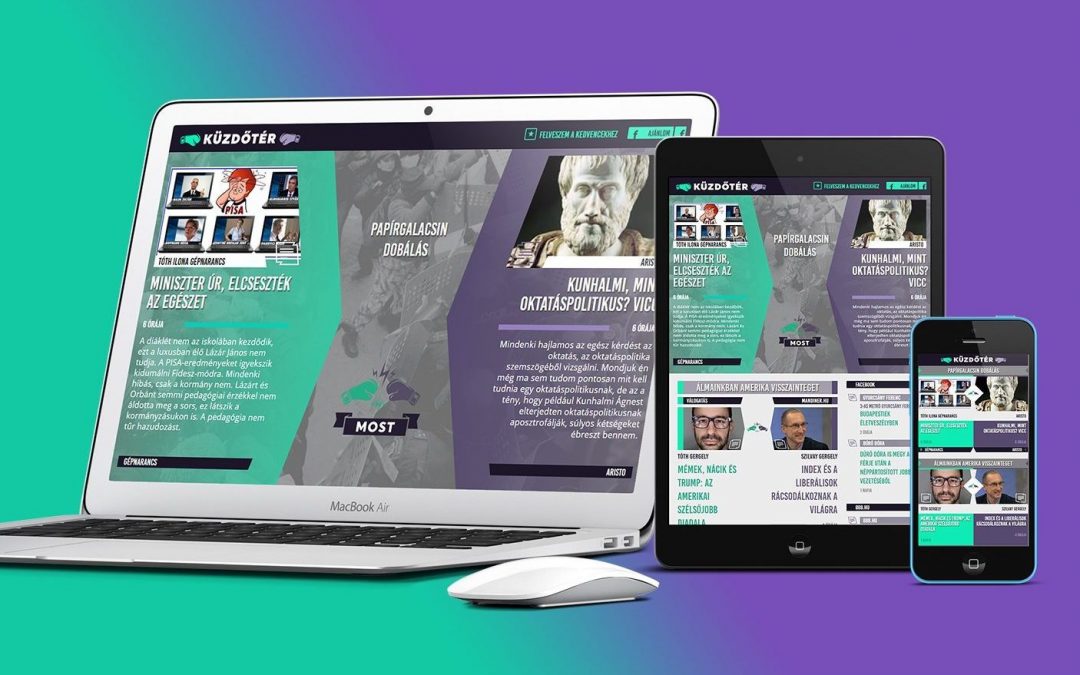 Küzdőtér – Véleményaggregátor portál webdesign tervezése